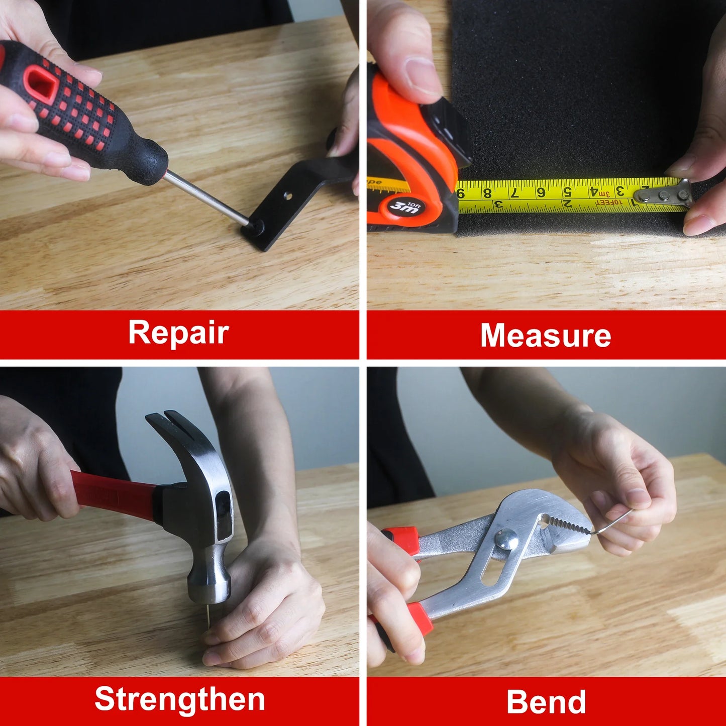 238 Piece Home Tool Kit, Auto Repair Tool Set, Tool Kit, Pliers, Screwdriver Set, Socket Set and Toolbox Organizer, Black + Red