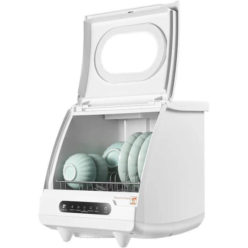 Portable Countertop Dishwasher 158℉ Mini Dishwasher 5 Programs 5L Automatic Dishwashing Machine 360° Spray Deep Cleaning