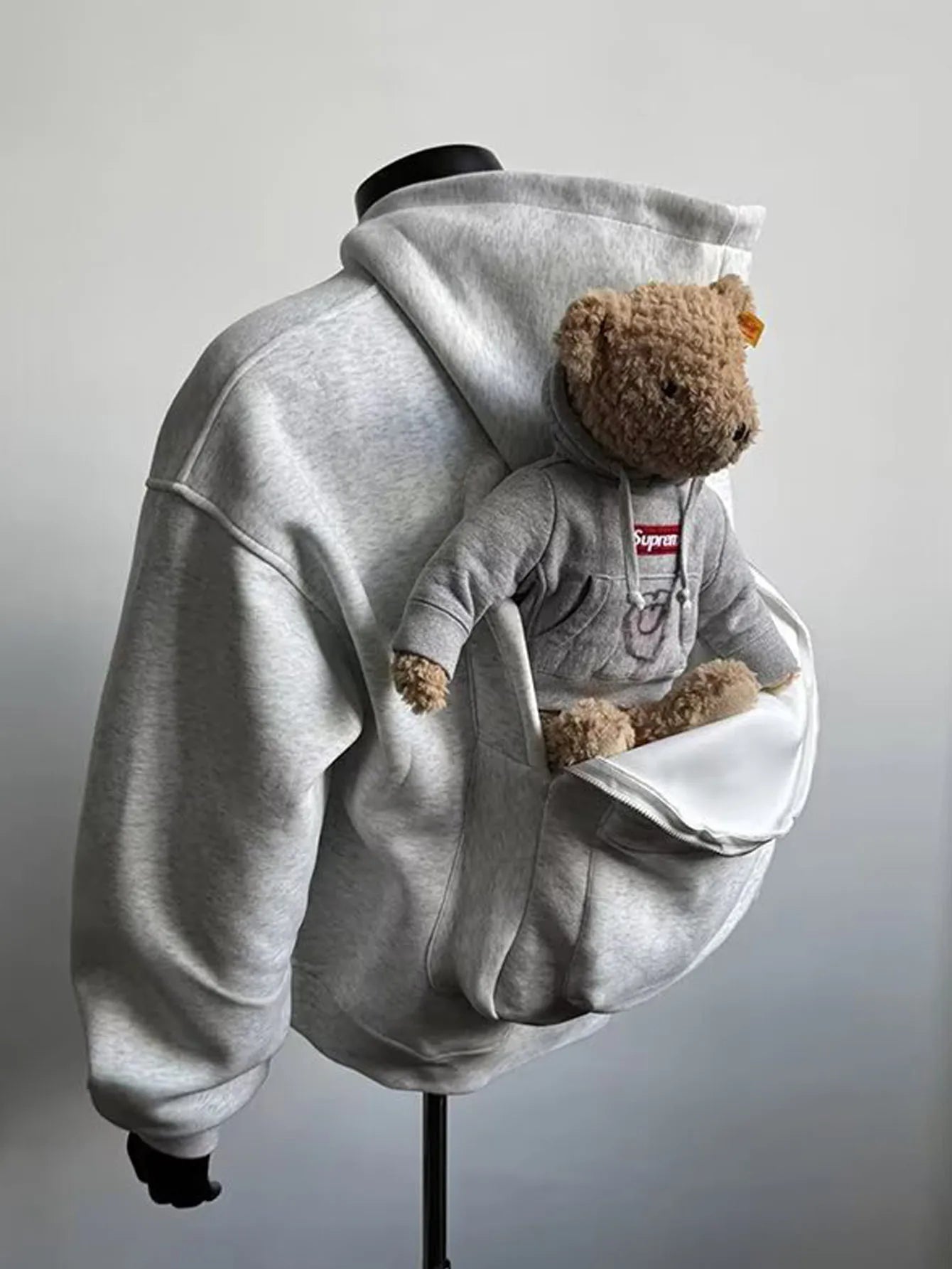 Unisex 3D Creative Zip Up Hoodie with Backpack Design