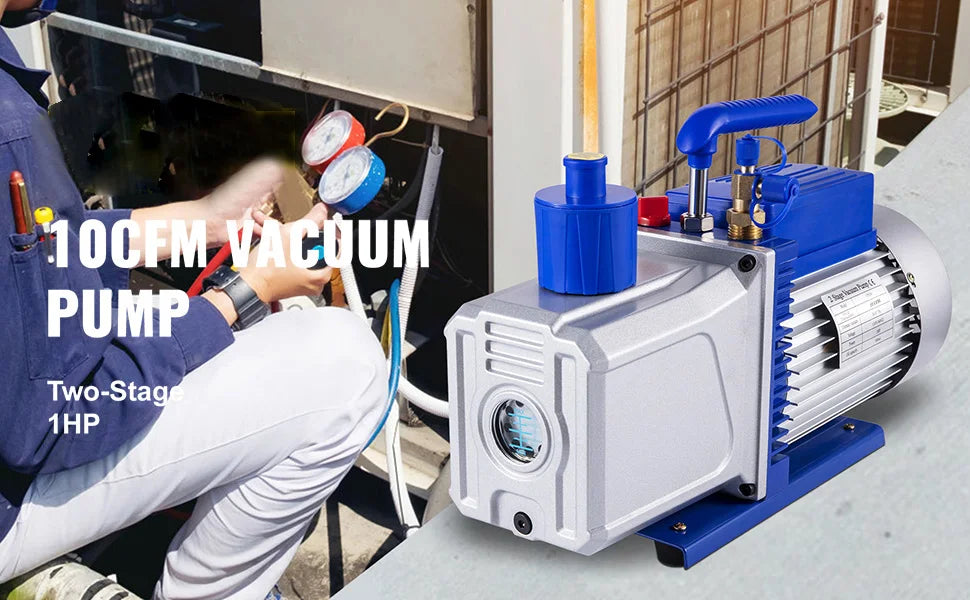 SucceBuy 2 Stage Vacuum Pump 10 CFM 1HP Vane Pump For HVAC