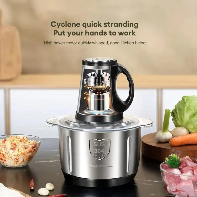 5L Electric Meat Grinders 304 Stainless Steel Food Crusher Multifunctional Vegetable Slicer Chopper Mincer Baby Food Processor