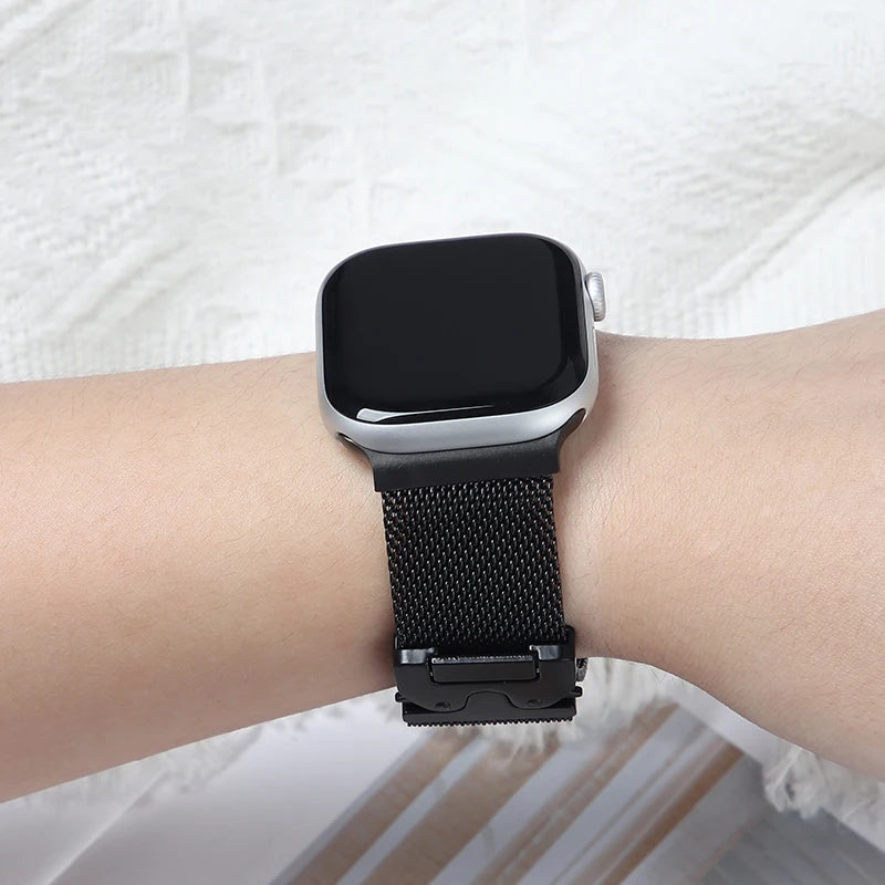 Milanese Magnetic Loop Band for Apple Watch . Stainless Steel Mesh Strap Compatible with 38mm–49mm Models