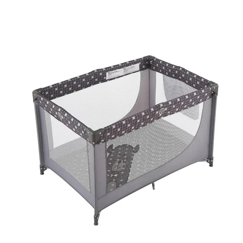 Portable Crib Playpen With Mattress And Carry Bag Grey