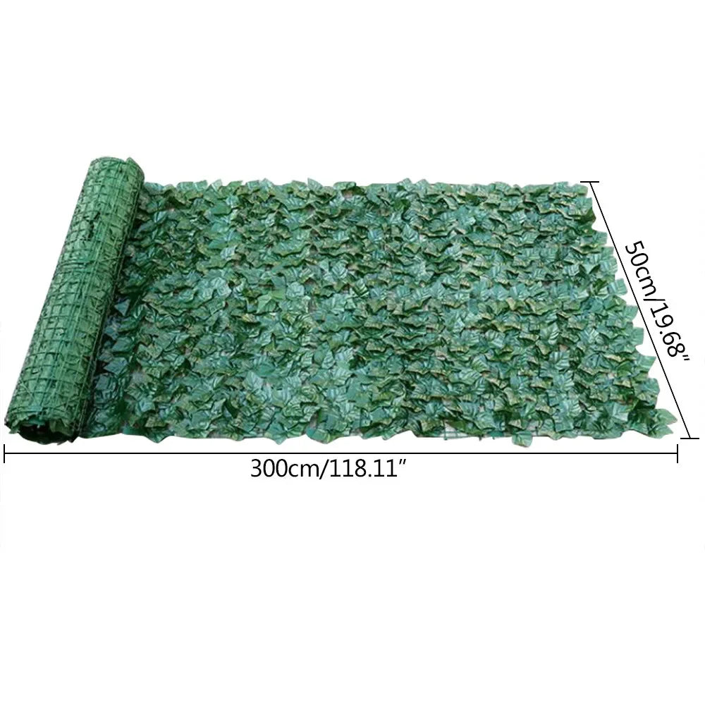 6FT Ivy Leaf Artificial Fence Screen - Realistic Green Plastic Vine Plants for Outdoor Indoor Garden Decor, Hedge Wall Panel