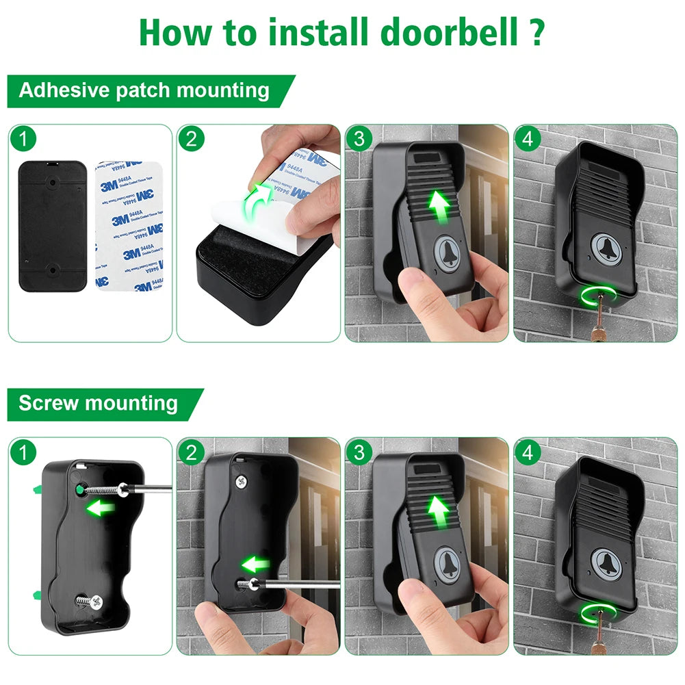 Wireless Voice Duplex Intercom Doorbell with Rechargeable Battery House Home Audio Apartment Room Intercom for Factory Office