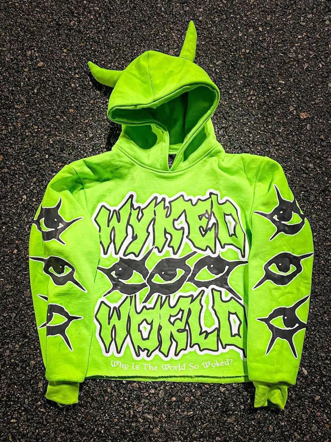 Halloween Hoodie for Men Stylish Devil Horn Hooded Sweatshirt Oversized Goth Jacket Streetwear