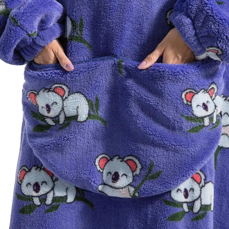 Oversized Wearable Hoodie Sherpa Blanket Unisex For Winter