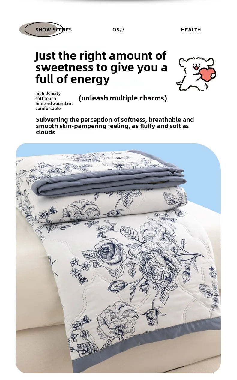 Floral Style Duvet Summer Thin Quilt Skin-friendly Bedspread Air Conditioning Blanket edredones Adults Kids Room Comforter Quilt