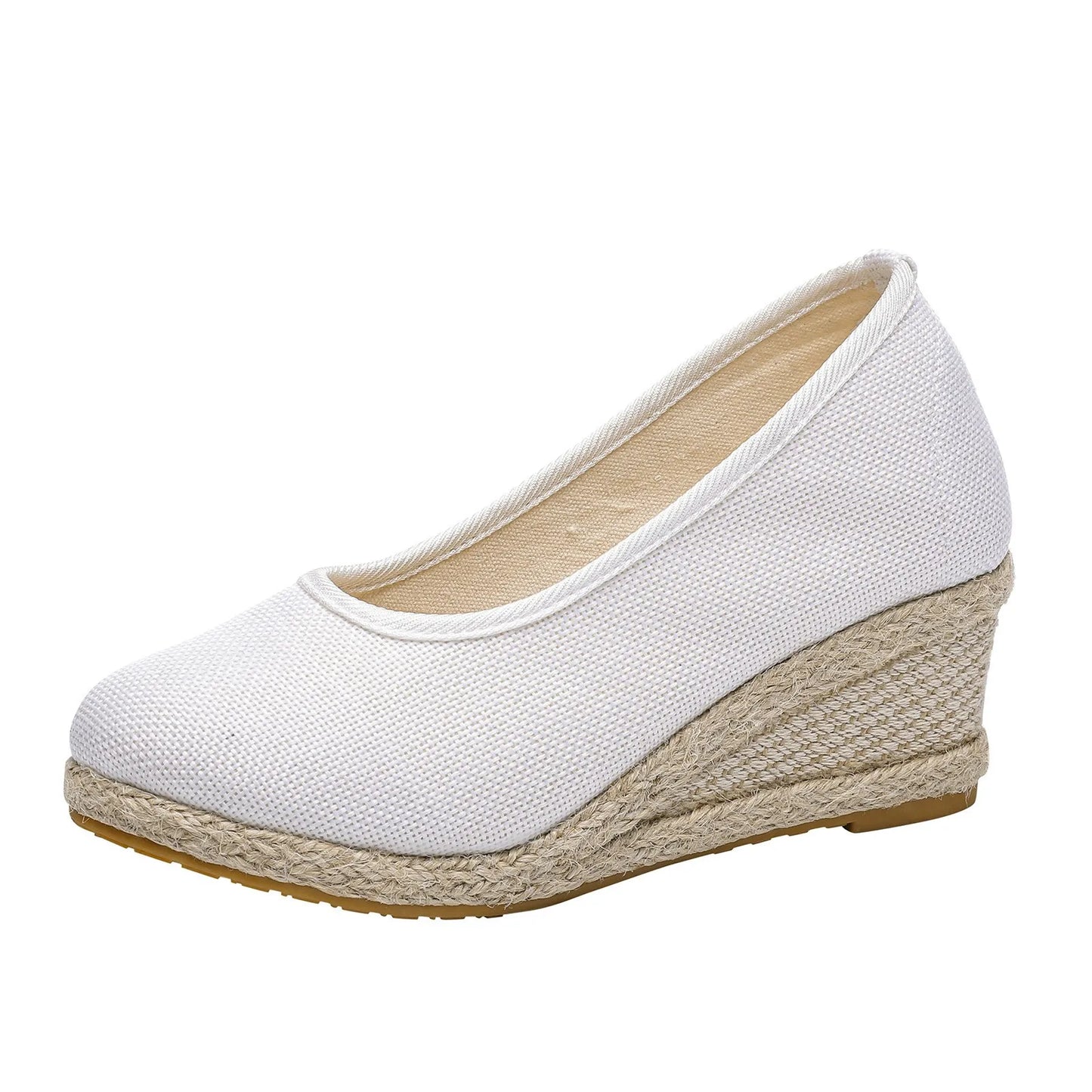Wedges Woman Spring Summer Espadrilles Women Casual Slip-On Loafers Heeled Shoes Comfort Shallow Pumps Footwear Zapatos Mujer