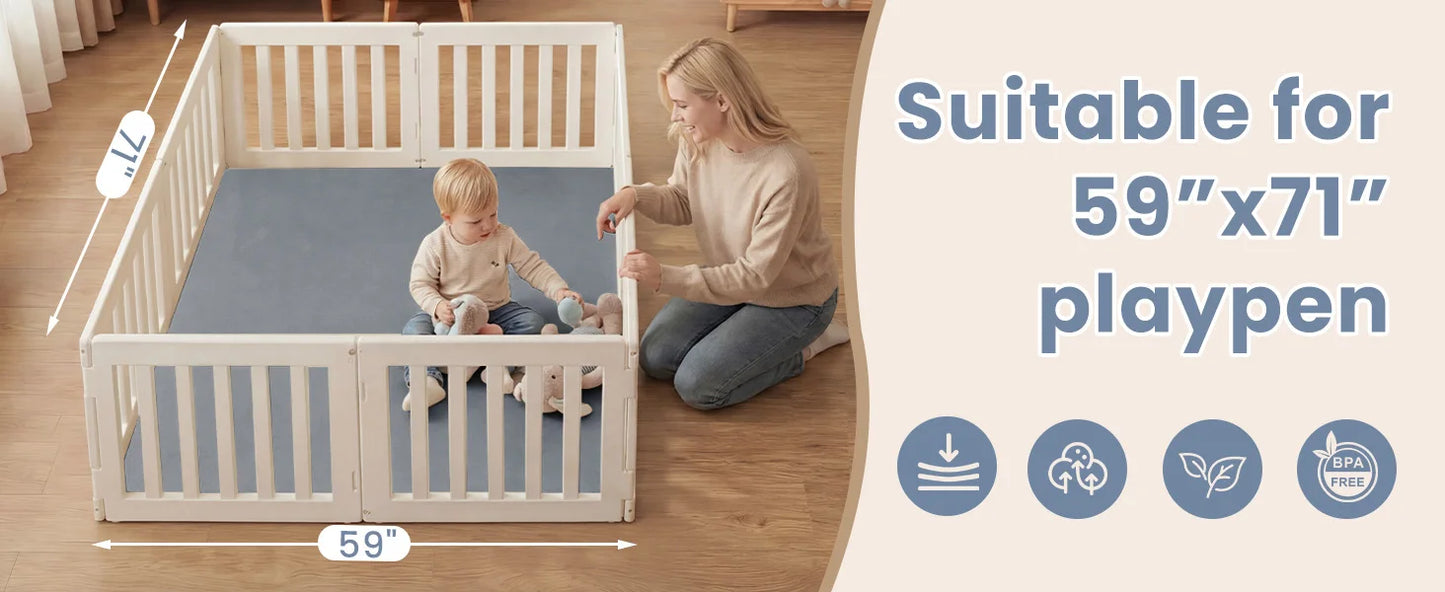 Extra Thick Memory Foam Baby Play Mat for Tummy Time, Crawling & Playroom Activities