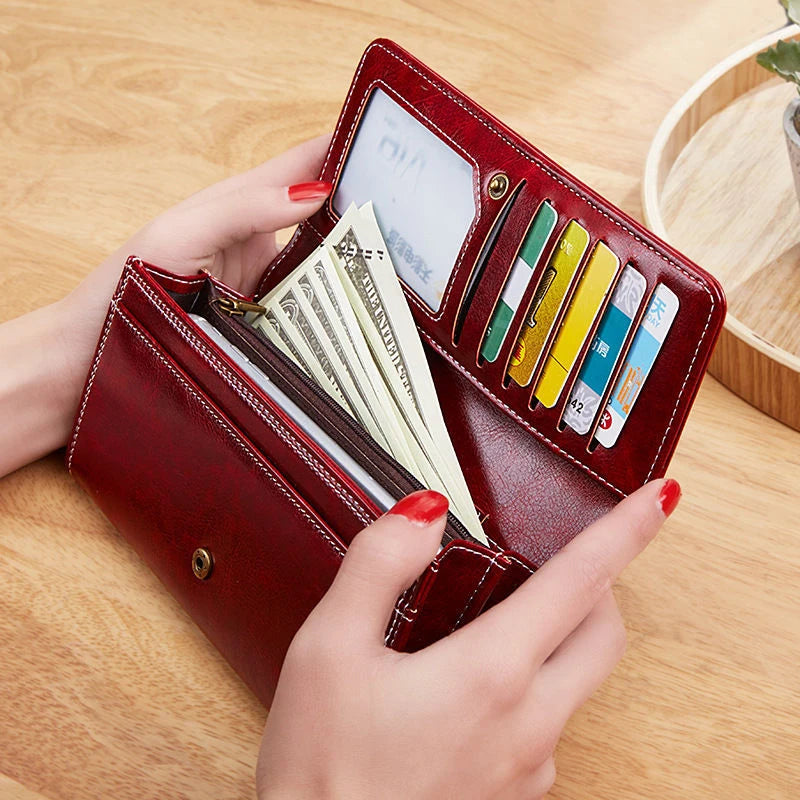 Elegant Women’s Leather Wallet and Card Holder