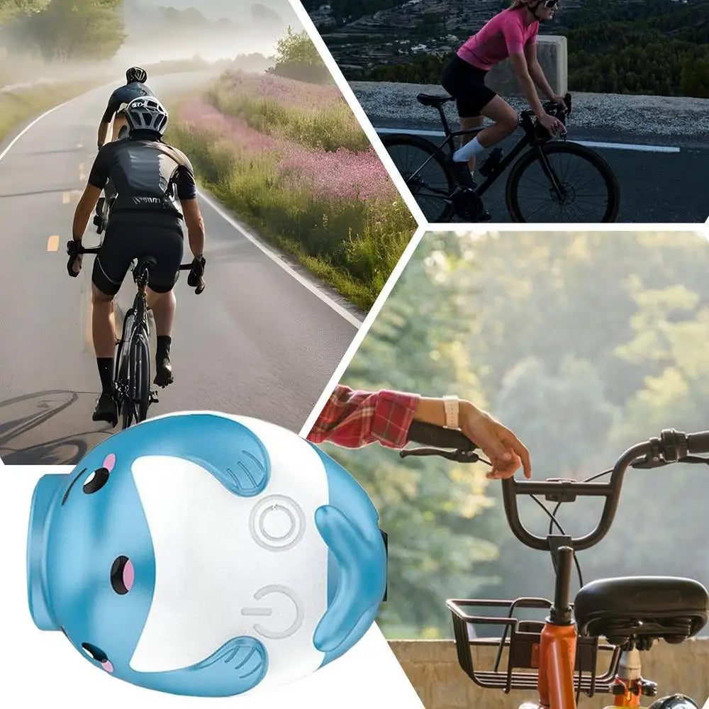 Cycling Lights Horn Waterproof 110 Decibel Horn Cute Whale LED Bike Lamp High Brightness Flashlight Night Riding Safety Tool