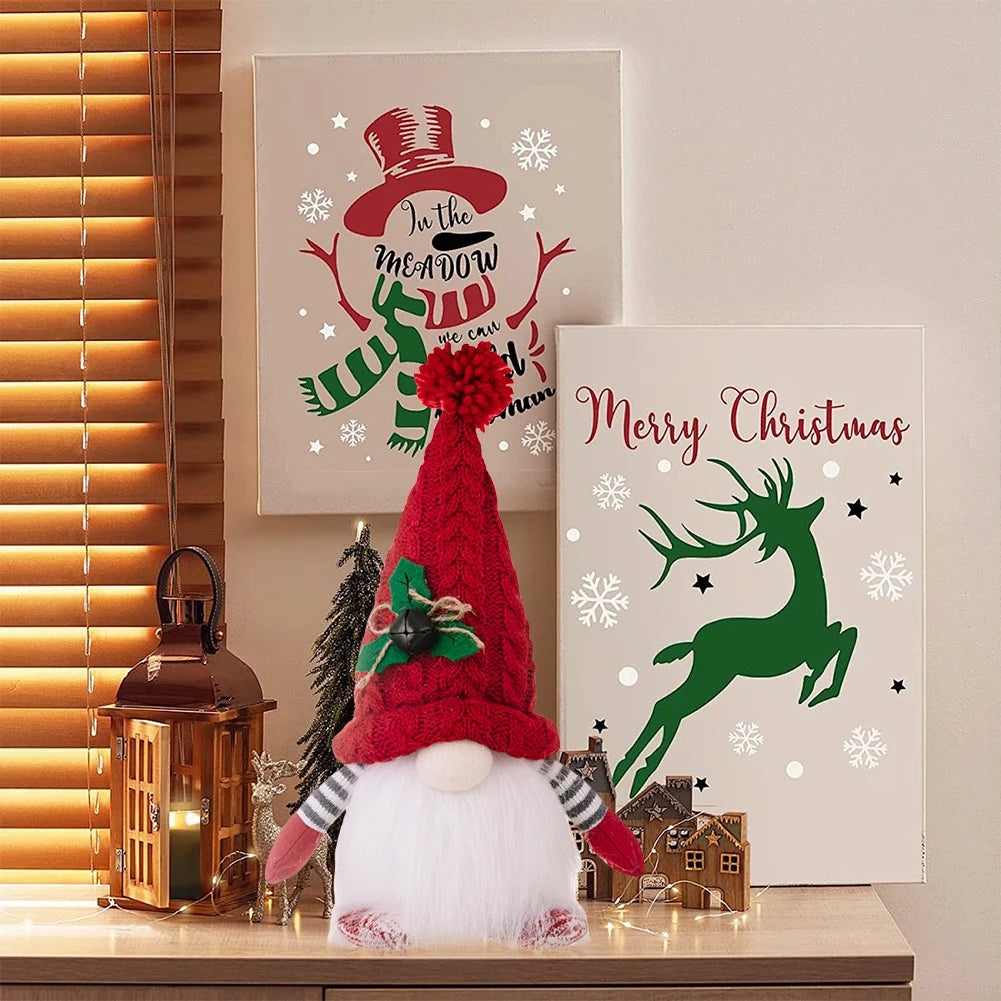 Christmas Plush Doll with Light Tabletop Santa Figurine Nordic Elf Plush Doll Christmas Decoration for Home Kitchen Tiered Tray