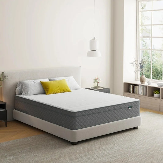 "12" Full Hybrid Mattress - Cooling Gel Memory Foam & Pocket Springs, Medium Firm, Bed in a Box"