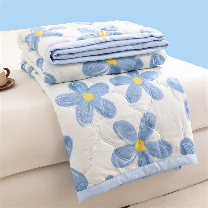Floral Style Duvet Summer Thin Quilt Skin-friendly Bedspread Air Conditioning Blanket edredones Adults Kids Room Comforter Quilt