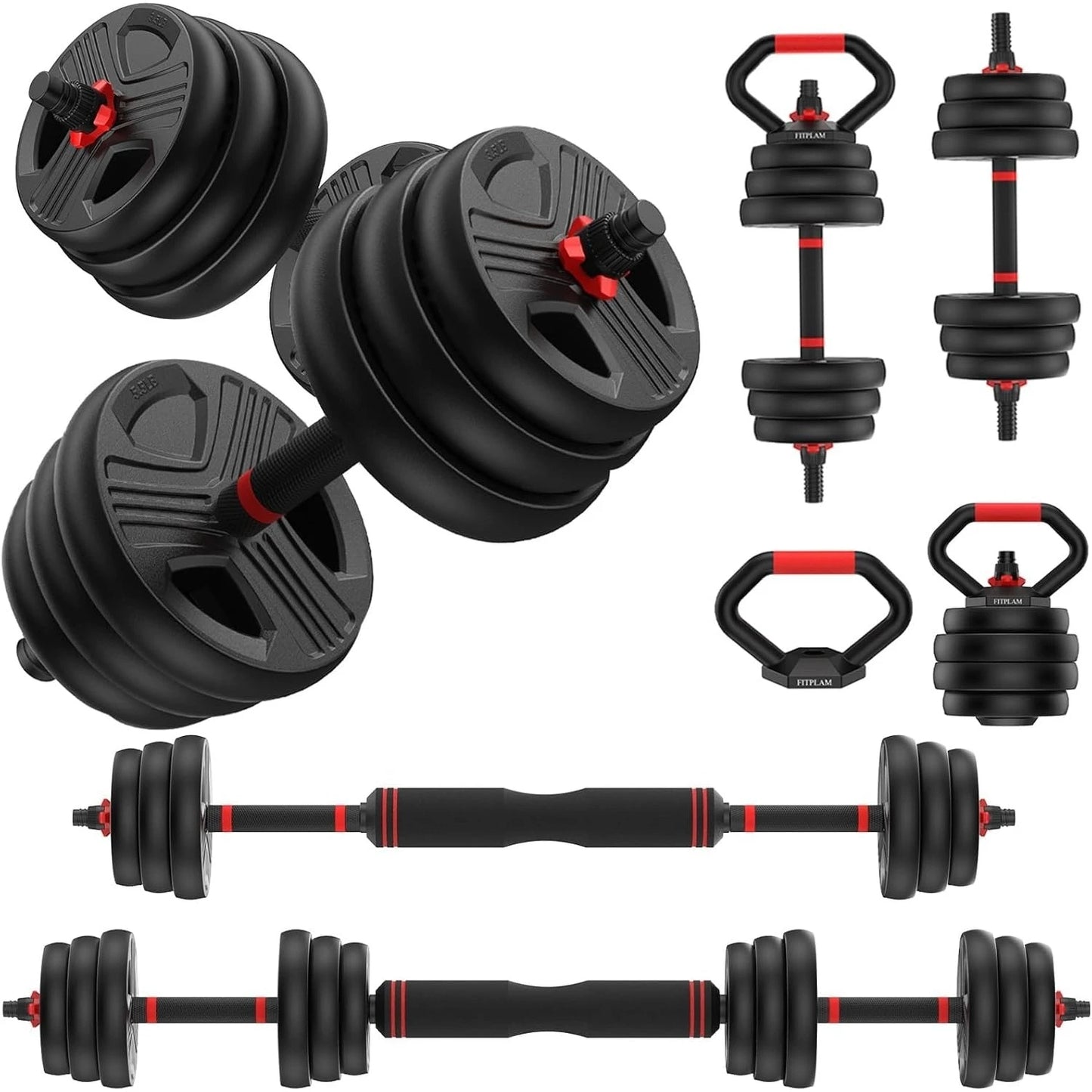 5-in-1 Adjustable Dumbbell Set . Multi-Weight Home Strength Training Equipment
