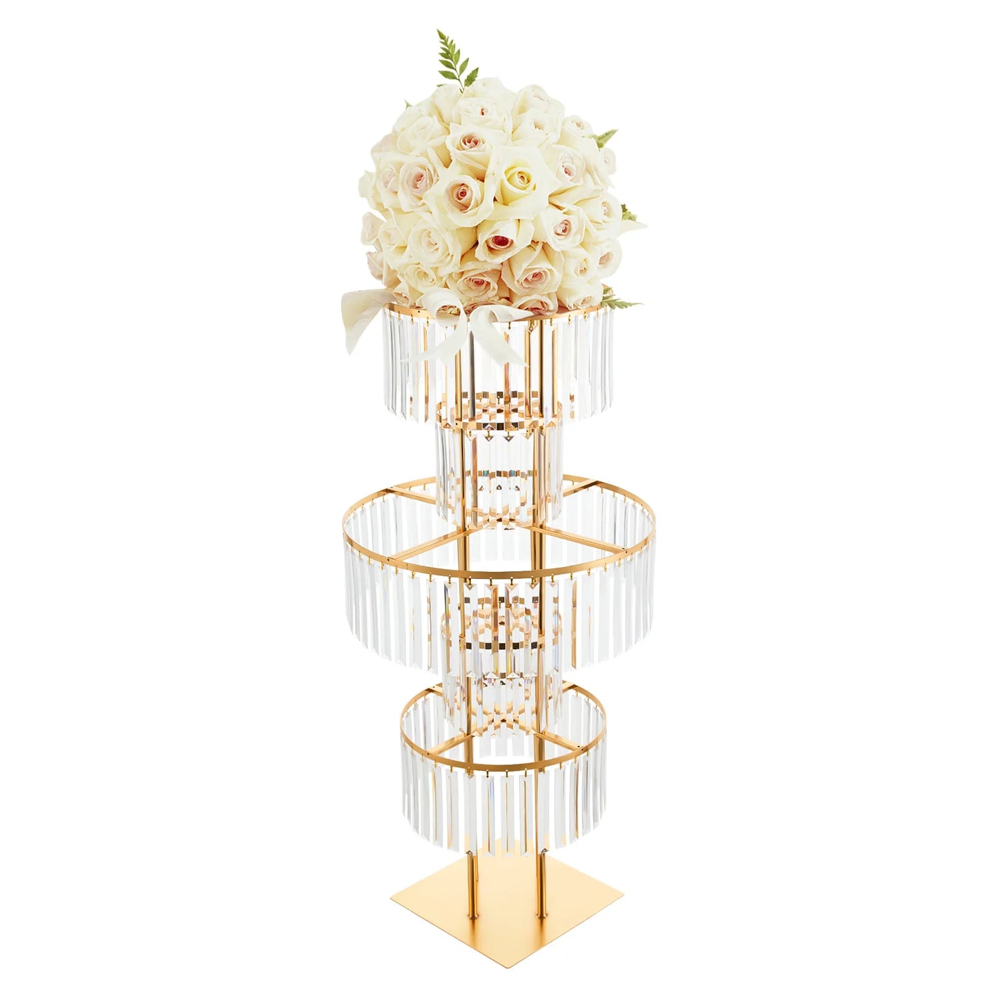 5 Tiers Acrylic Flower Stand Wedding Centerpiece Display Flower Holder Free Standing Decor for Parties, Banquets & Events