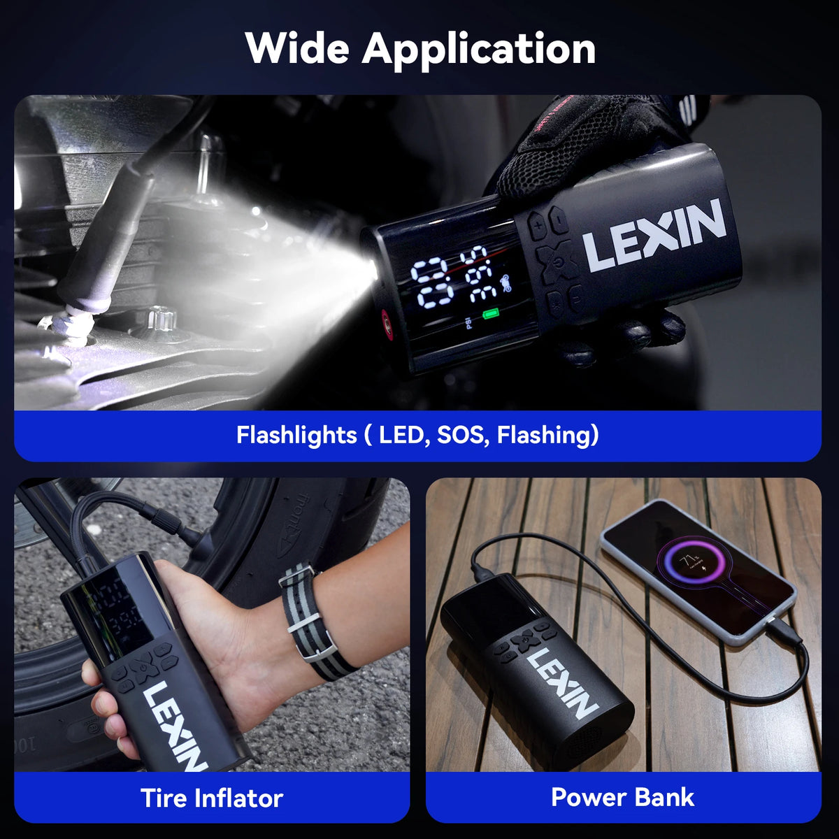 Smart Portable Air Pump | Rechargeable Tire Inflator for Cars & Motorcycles