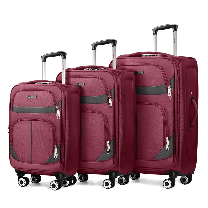 Softside Luggage Expandable 3 Piece Set Suitcase Upright Spinner Softshell Lightweight Luggage Travel Set 20inch 24inch 28inch