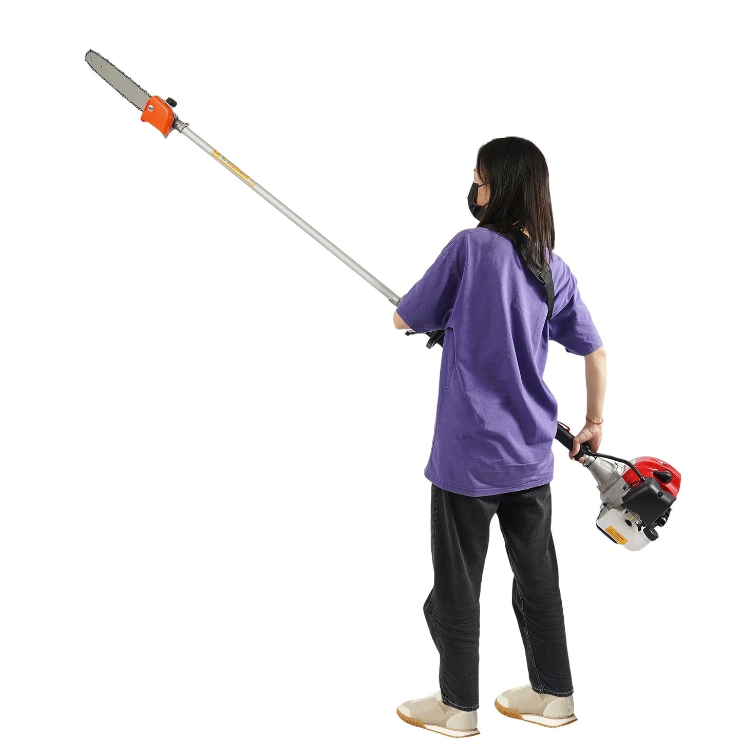 16-Foot Reach Gas Pole Saw & Chainsaw.43cc 2-Cycle Tree Trimmer for Branch Cutting and Yard Maintenance