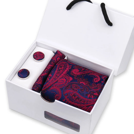 Men’s Paisley Tie & Pocket Square Set. Wedding, Business & Formal Wear