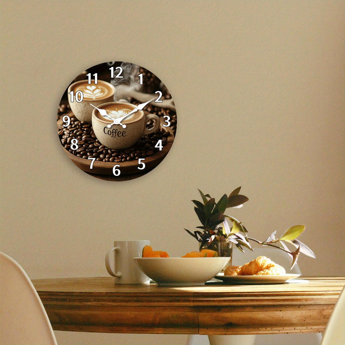 Coffee Cup Wall Clock – Cozy Café-Inspired Kitchen Décor