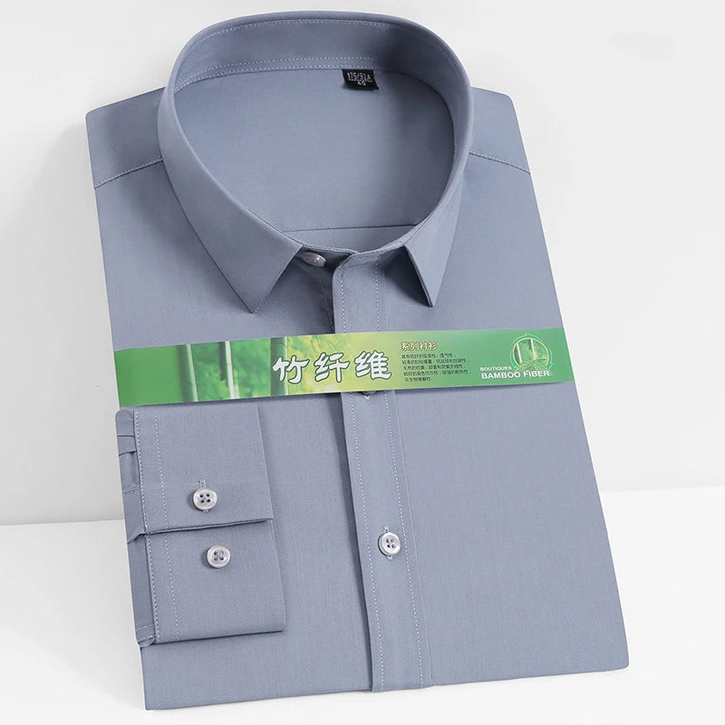 Men’s Classic Fit Long Sleeve Business Dress Shirt .Comfortable Formal Button-Up