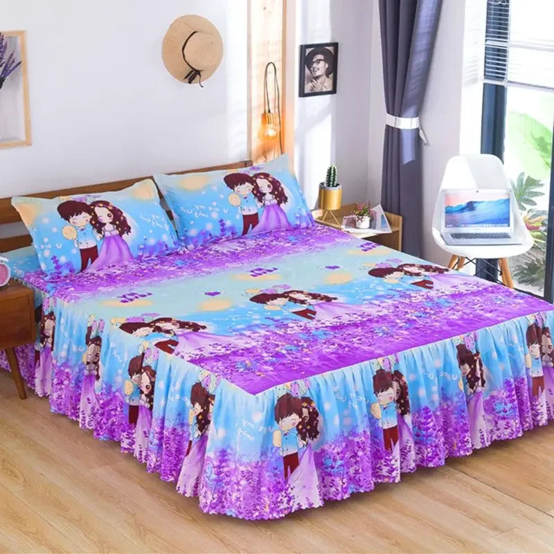 Bedroom Flat Sheets Bed Printed Fashion Modern Queen King Size Washed Cotton Comfortable Bedding Mattress Cover Bedspread New