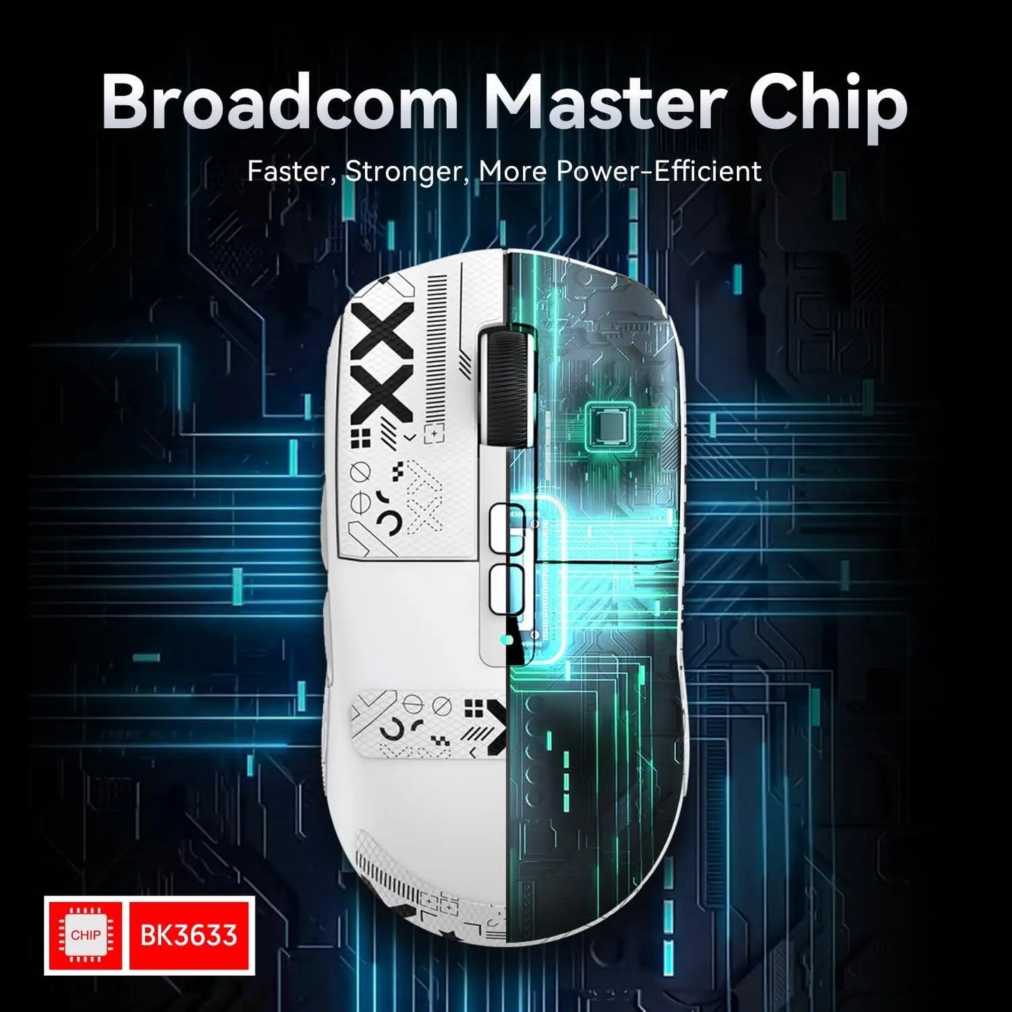 ATTACK SHARK X6 Lightweight Wireless Gaming Mouse, RGB Backlit Tri-Mode Mouse with PAW3395 Sensor for PC, Laptop & Mac