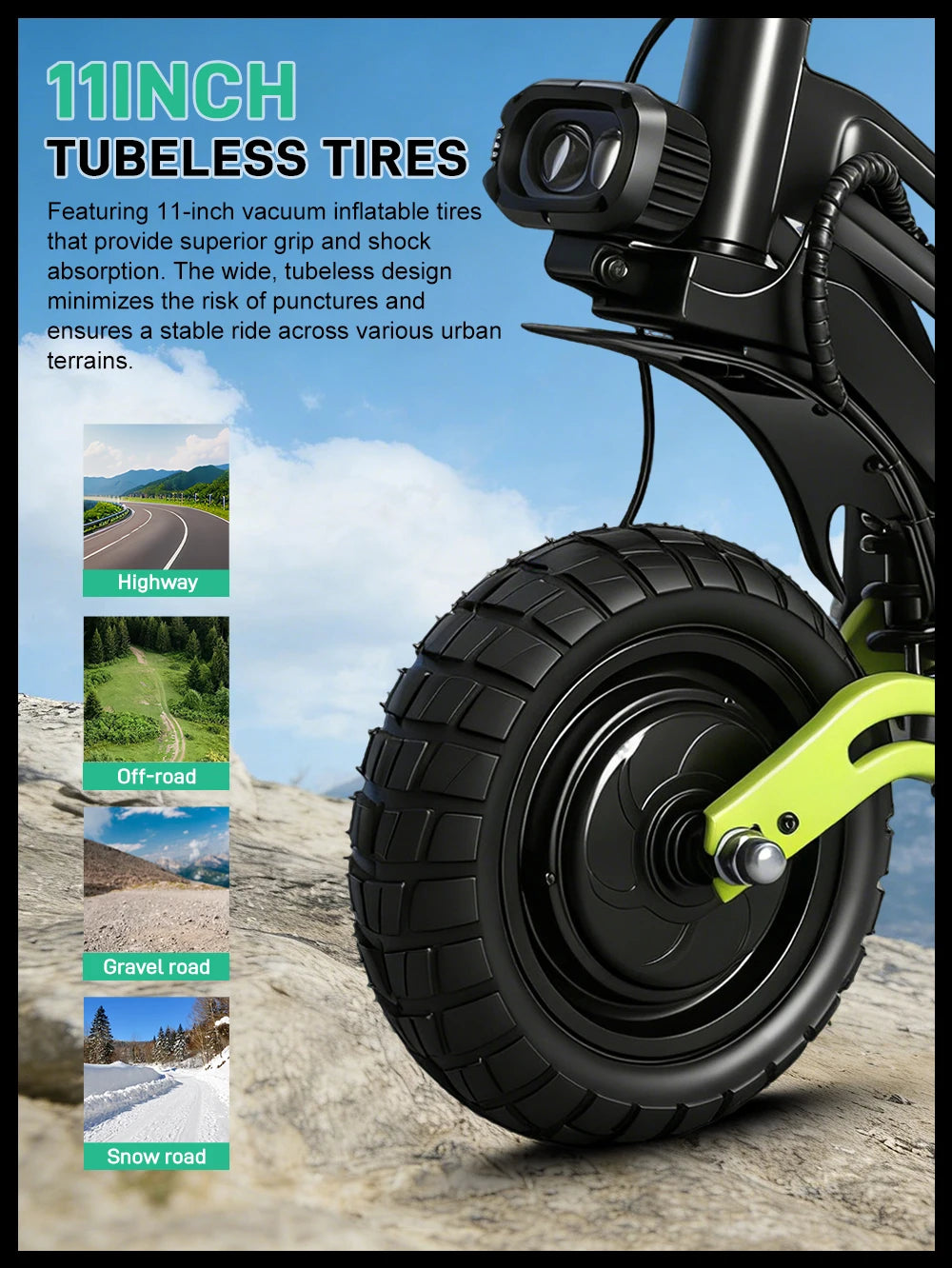 1200W Dual Motor Electric Scooter. 60V 21Ah Long-Range High Performance E-Scooter with Dual Suspension