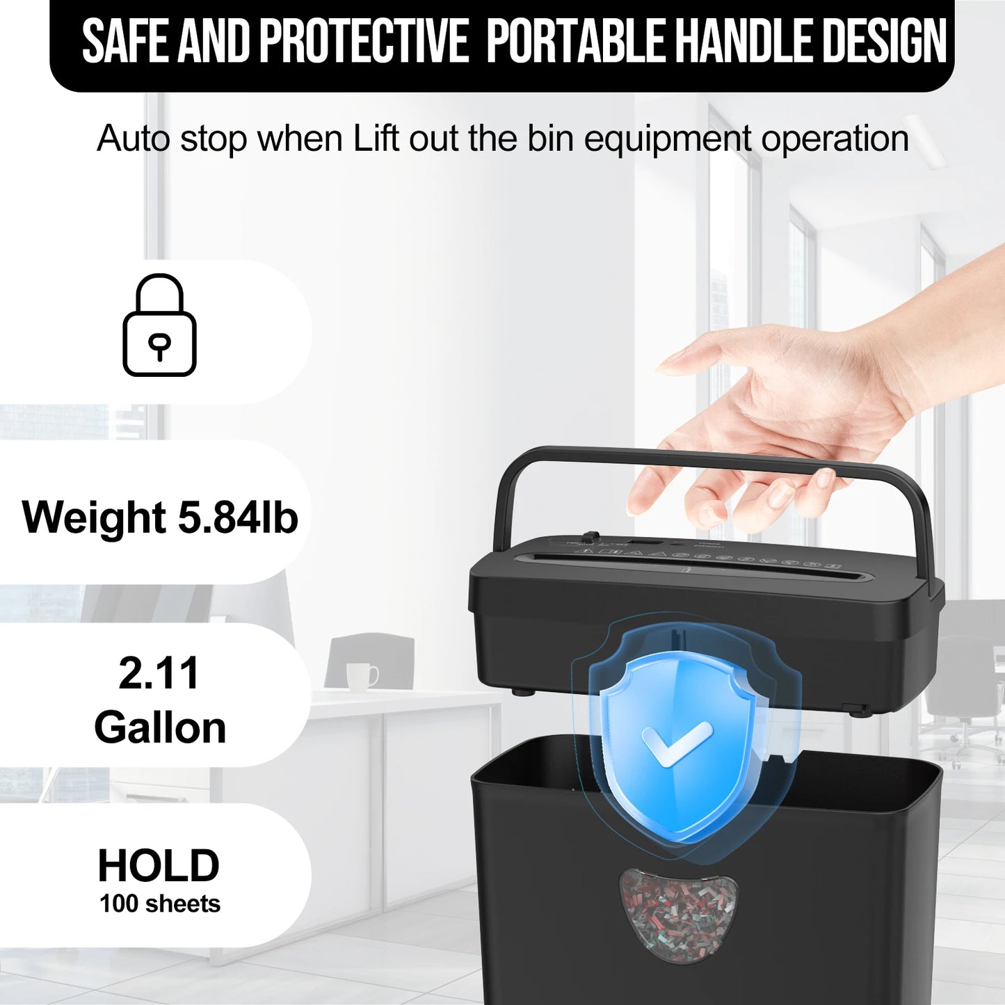 5-Sheet P-4 Cross-Cut Paper Shredder for Home Office