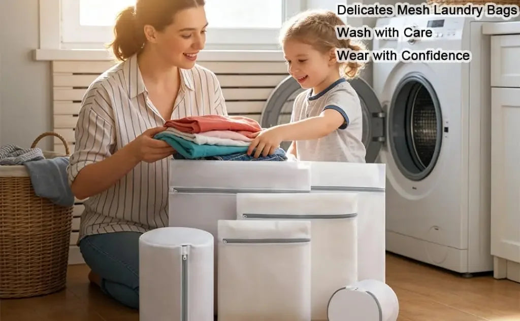 Reusable Mesh Laundry Bags for Delicate Clothes, Lingerie, Sweaters & Machine Washing