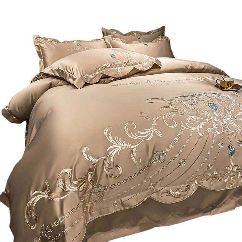 Luxury European-Style 100% Cotton 4-Piece Bedding Set