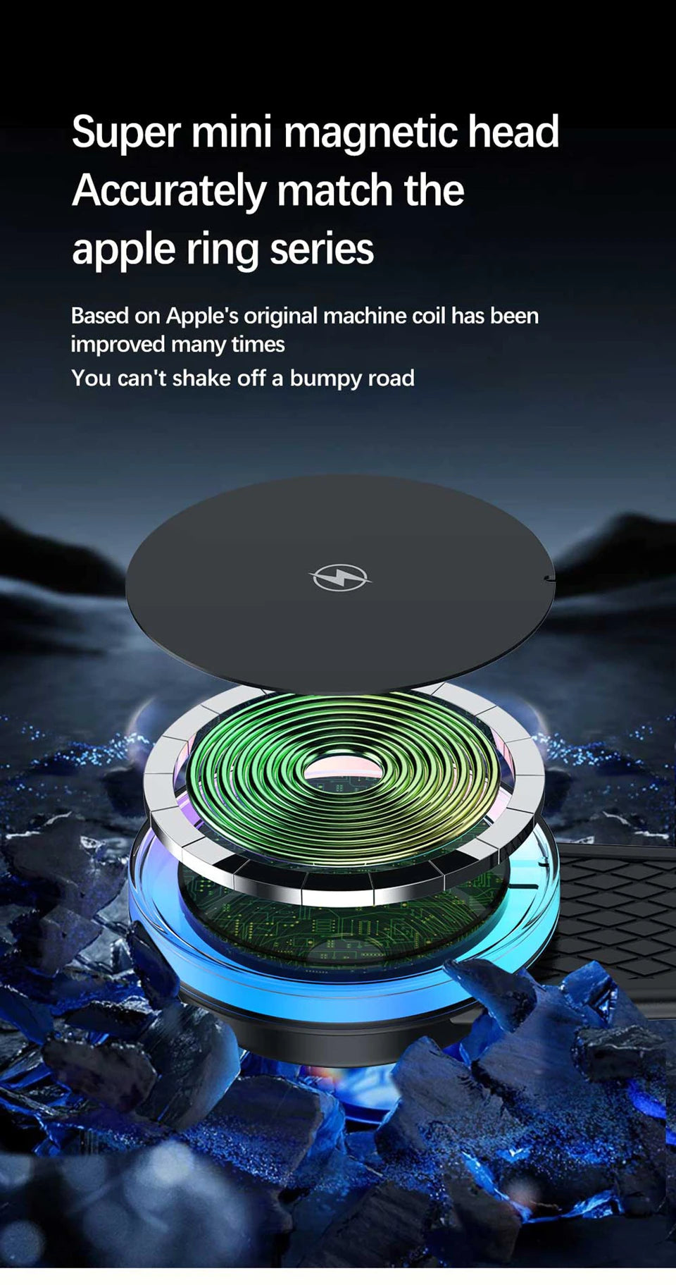 Magnetic Wireless Charger Car Adjustable Phone Holder for Magsafe iPhone 16 15 14 13 12 Pro Max 15W Fast Charging Car Charger