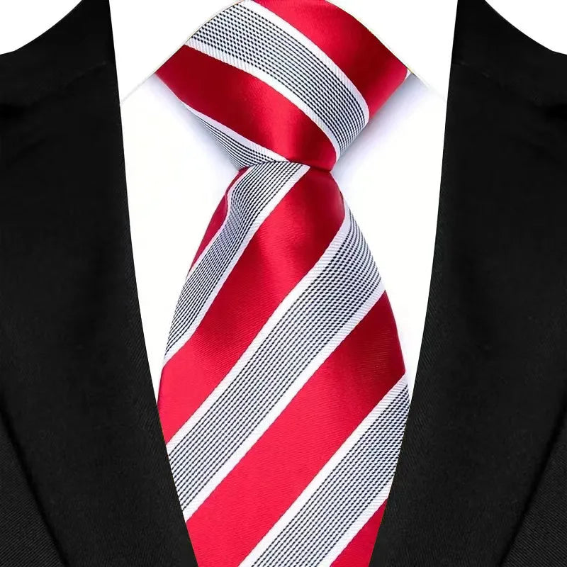 Luxury Red Paisley Men’s Tie. Classic Business and Wedding Necktie