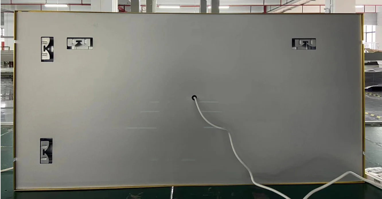 LED Bathroom Mirror Large Wall Mounted Mirror Aluminum Frame Vanity Mirror 3 Colors, Anti-Fog, Dimmable Front Light