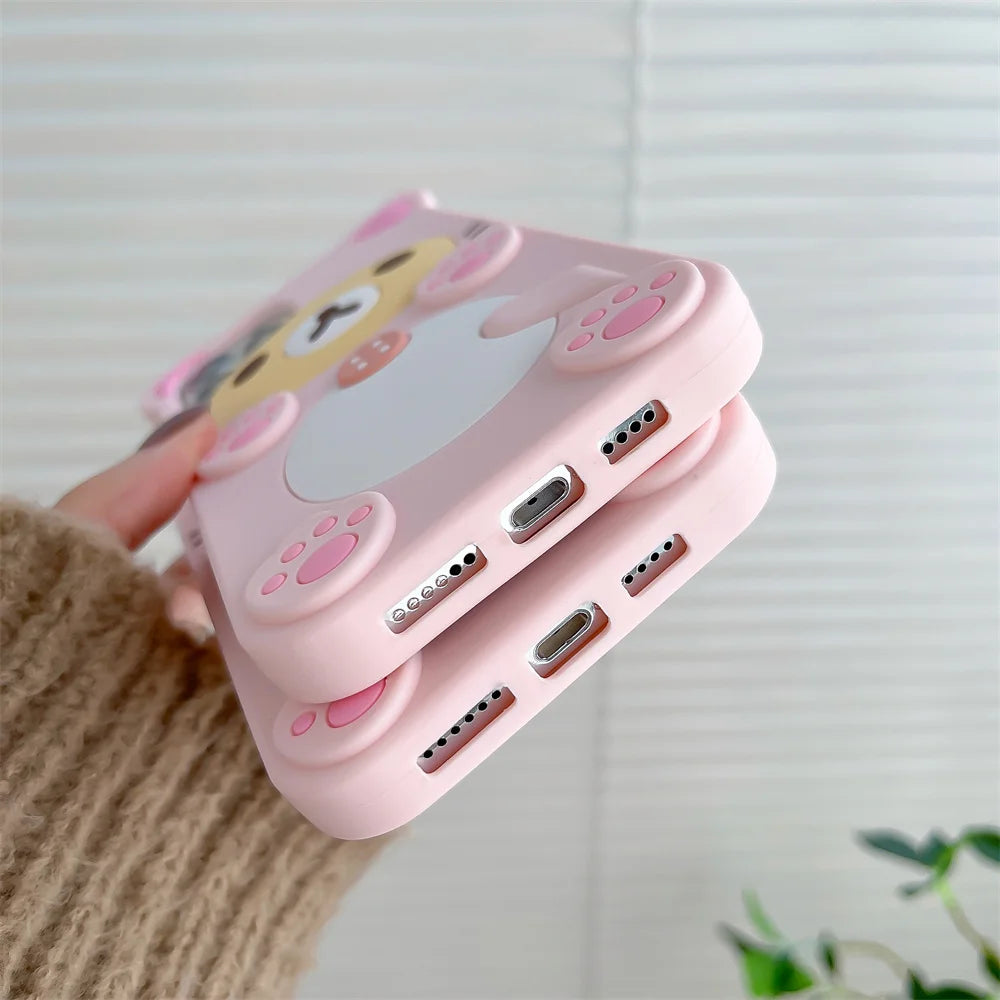 Cute Rilakkuma Bear Phone Case for iPhone Samsung