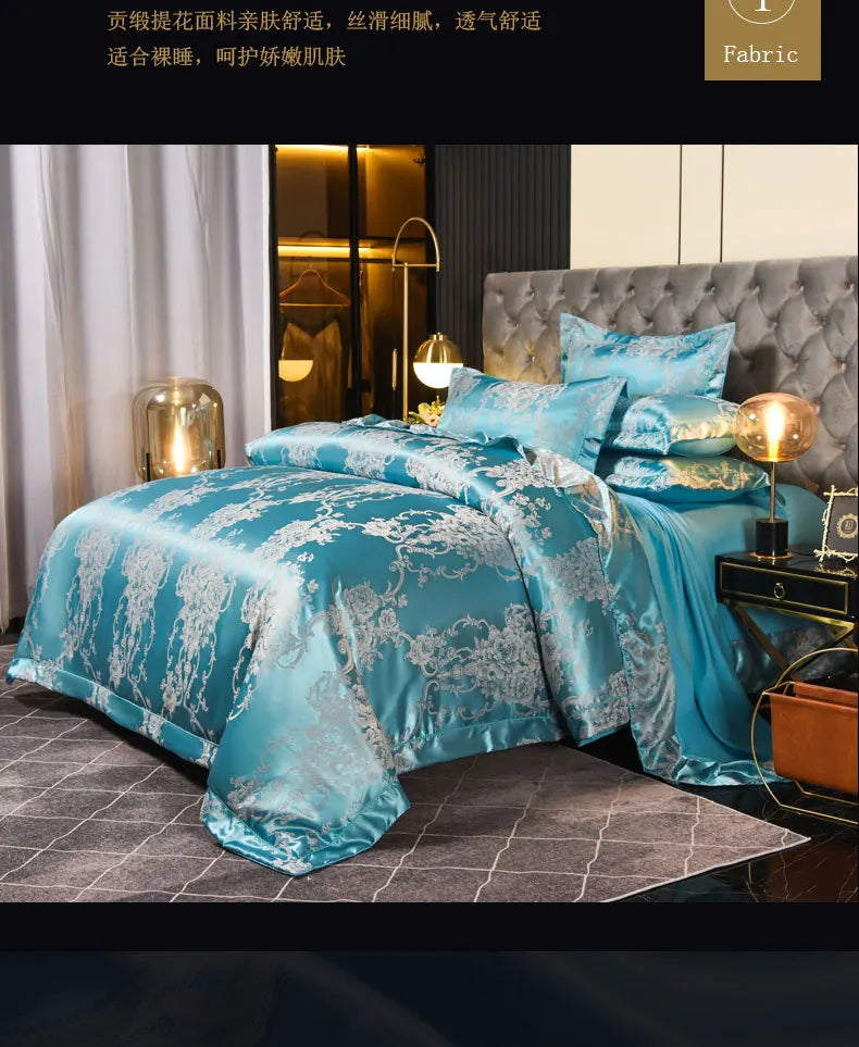 Luxury Satin Jacquard 4-Piece Bedding Set