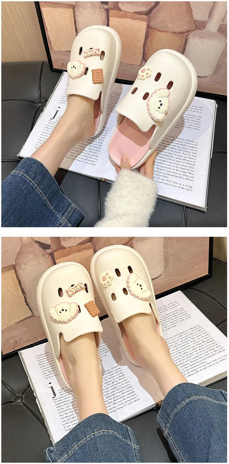 Cute Dog Cartoon Plush House Slippers for Men and Women