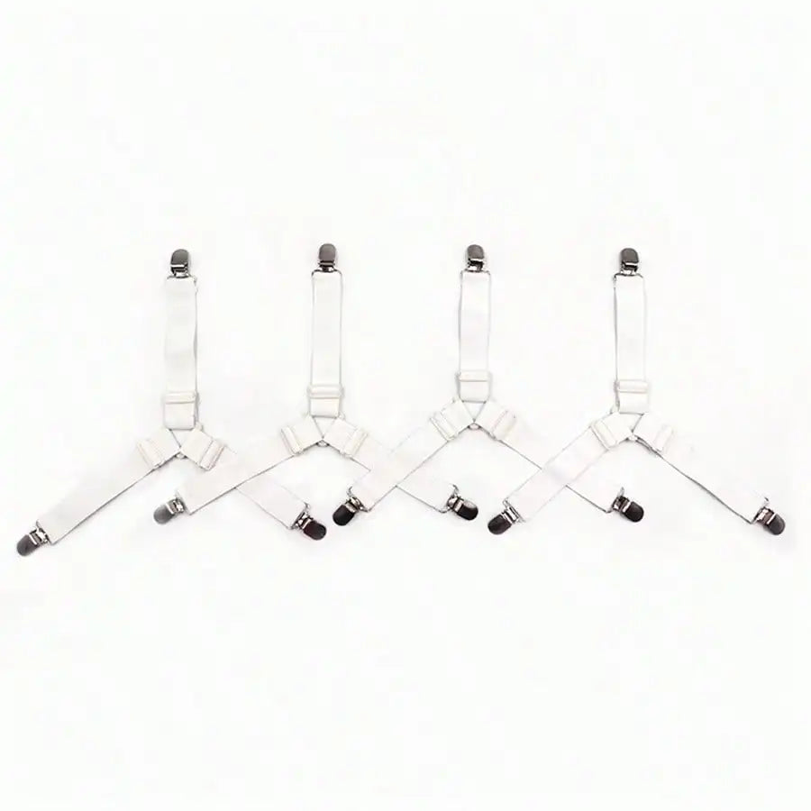 4-Piece Adjustable Bed Sheet Fastener Set .Triangle Mattress Sheet Clips