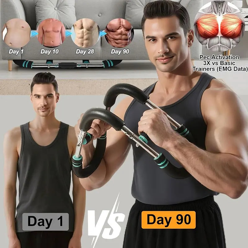Adjustable Resistance Power Twister Bar. Upper Body Strength Training Equipment