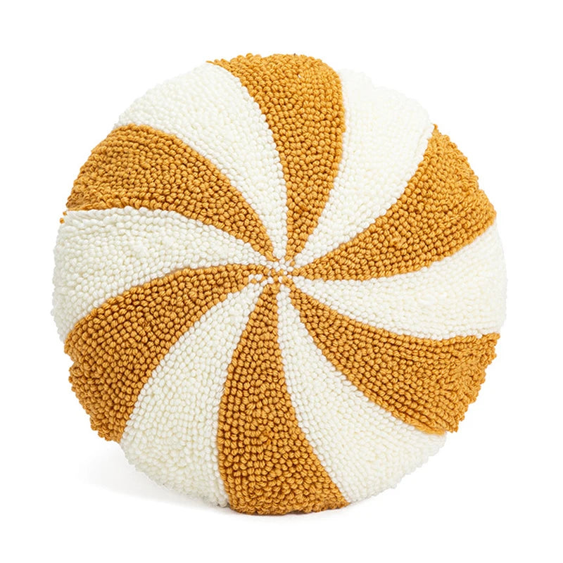 Christmas Plush Spiral Candy Shaped Pillow Festive Cushion