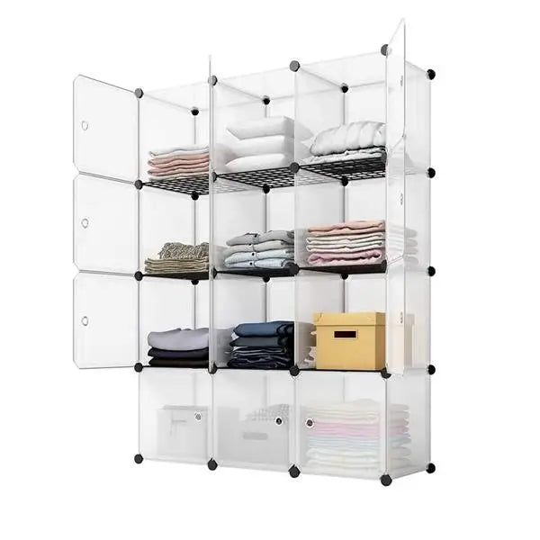 12-Cube Storage Shelf Cube Shelving Bookcase Bookshelf Organizing Closet Toy Organizer Cabinet White Color