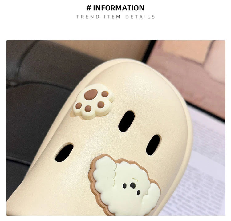 Cute Dog Cartoon Plush House Slippers for Men and Women