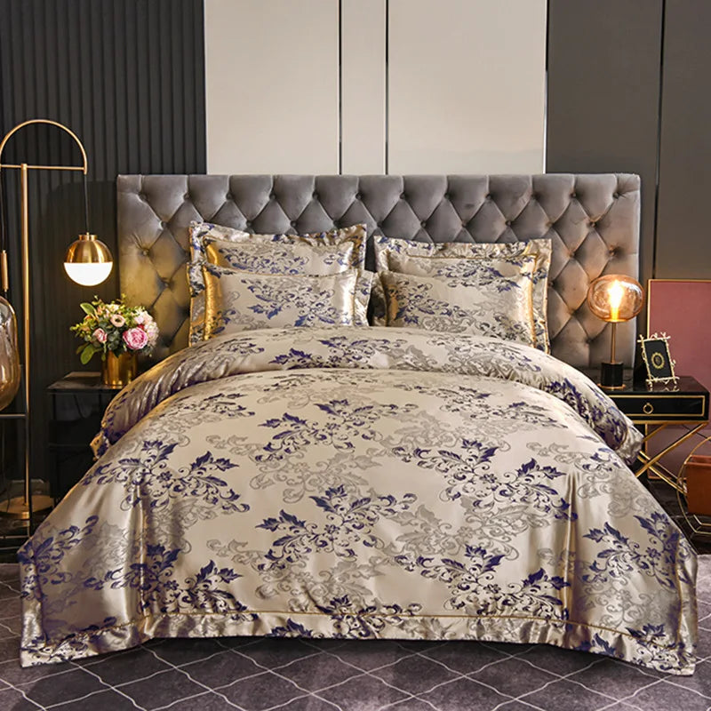 Luxury Satin Jacquard 4-Piece Bedding Set