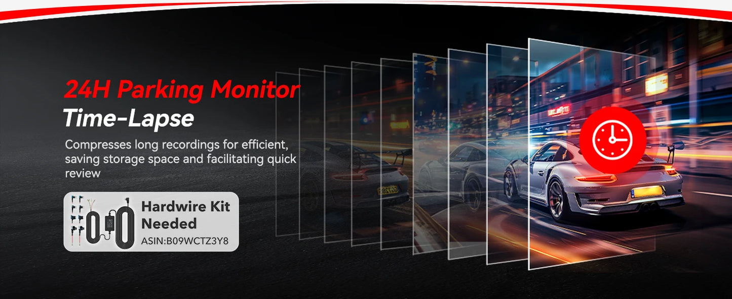 REDTIGER F7N ELITE STARVIS 2 Sensor 4K HDR Dash Cam Front and Rear 5.8GHz WiFi APP car camera WDR car dvr for 24H Parking Mode(