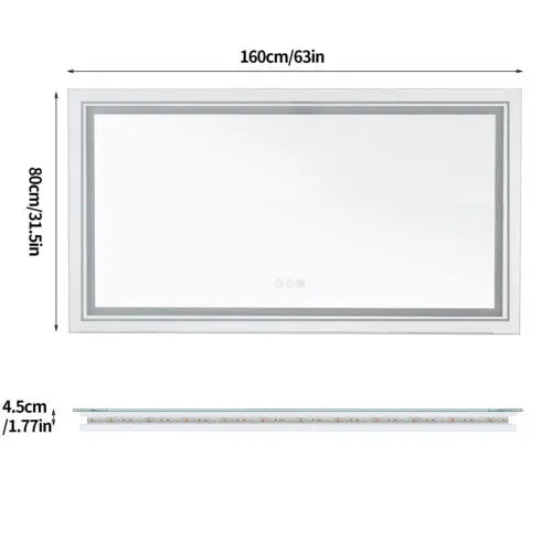 Jumbo LED Bathroom Mirror Front Backlit Wall Mount Premium