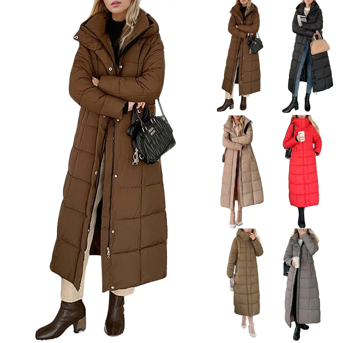 Black Winter Coat 2024 New Women's Thick Cotton Parka Jacket Korean Oversized Loose Hooded Coats Female Casual Long Overcoat
