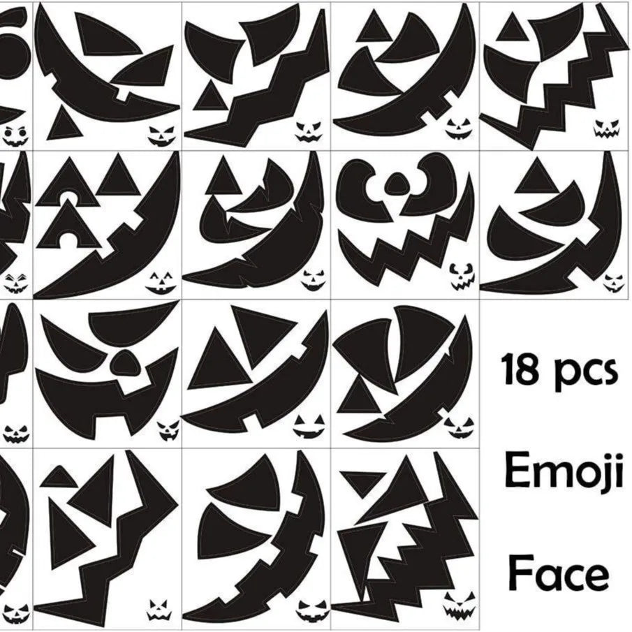 Halloween Pumpkin Window Clings – Reusable Jack-O’-Lantern Window Stickers for Home, Office & Party Decorations