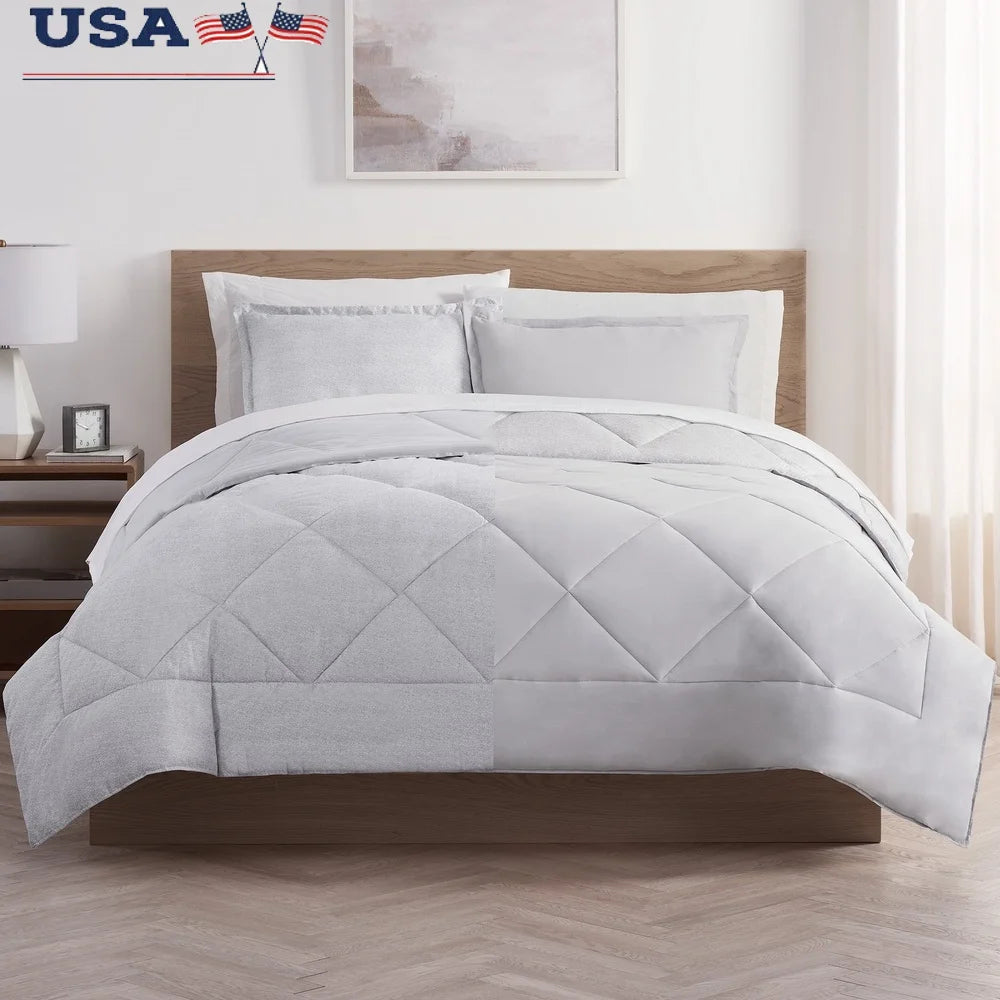 Supersoft Cooling 7 Piece Reversible Comforter Set Queen